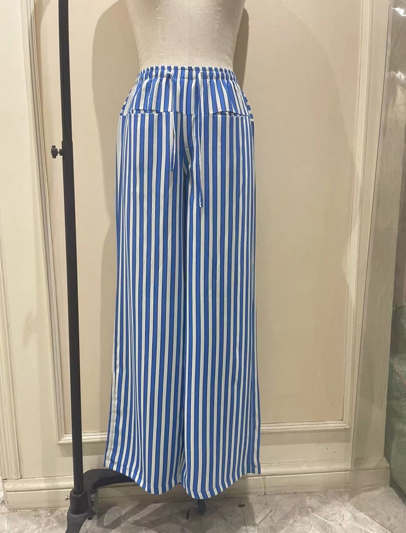 High-Waisted Striped Lounge Pants