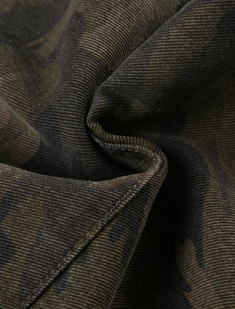 Camouflage Multi-pocket Relaxed-fit Jeans