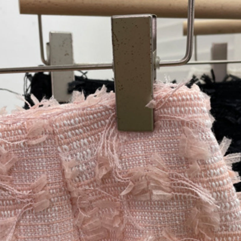 Frayed Tweed Mini Skirt