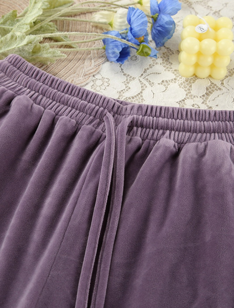 Velvety Lounge Set with Oversized Top