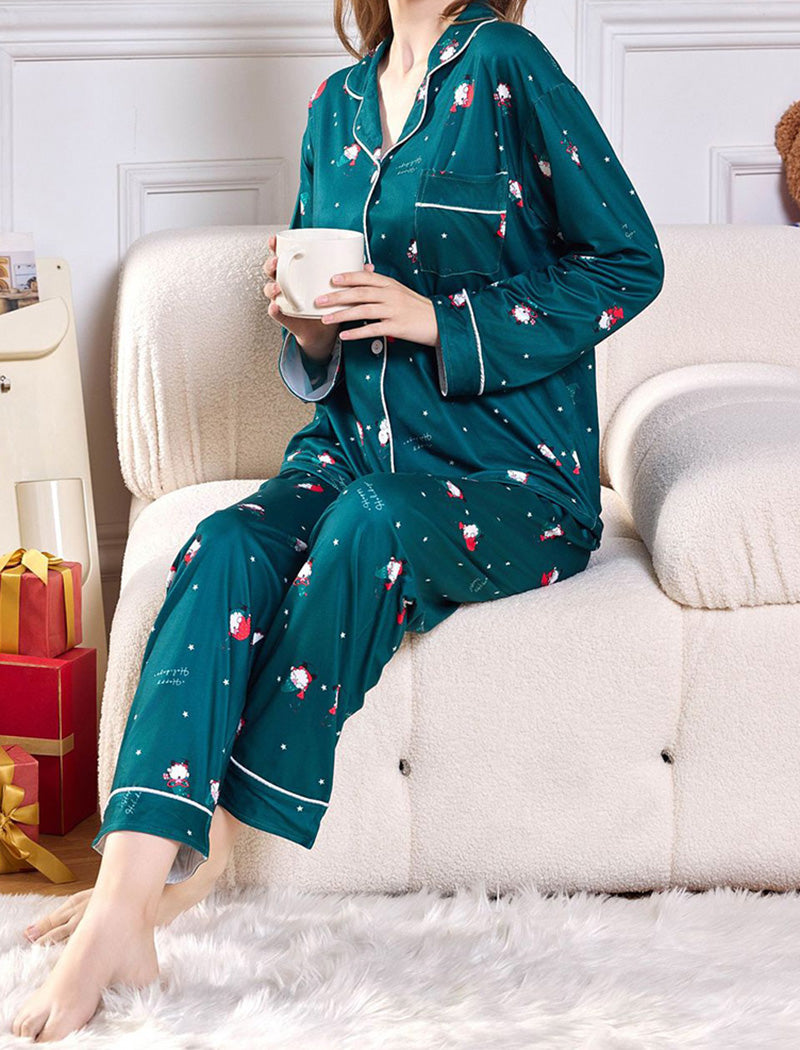 Festive Snowman Print Pajama Set