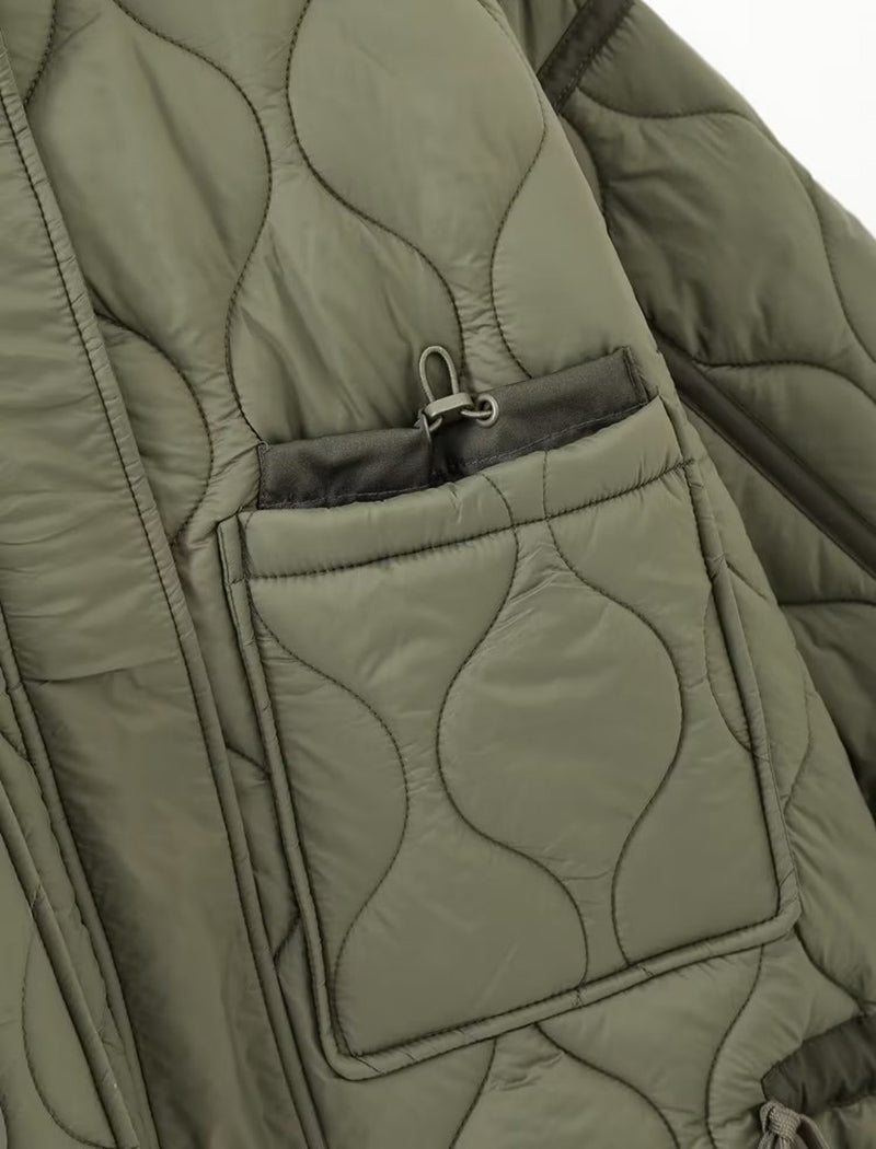 Quilted High-Collar Oversized Jacket