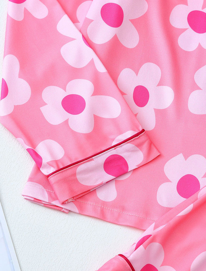 Floral Print Long Sleeve Top and Shorts Set