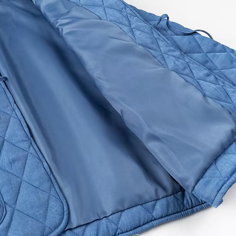 Ruffle Collar Quilted Jacket