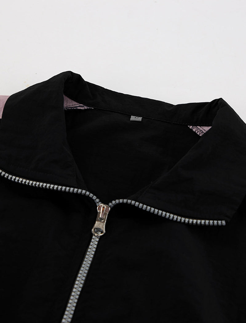 Color-Block Sporty Jacket and Pants Set