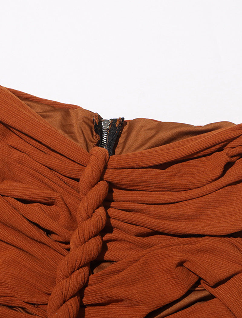 One-Shoulder Braided Maxi Dress