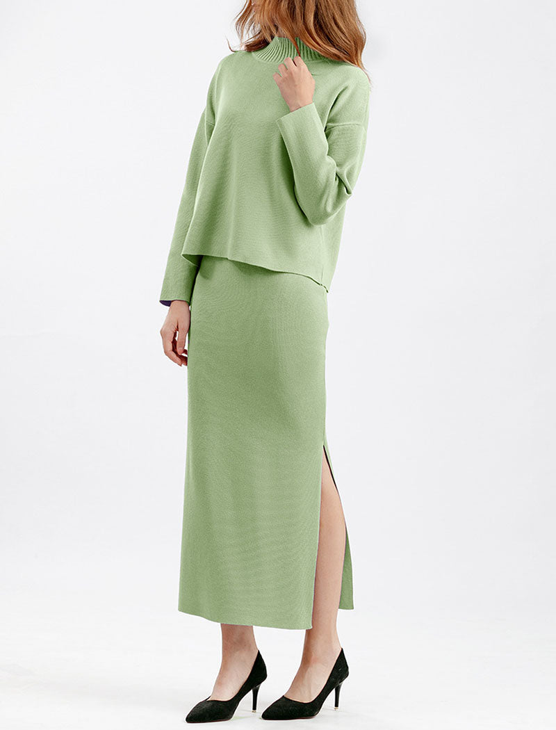 Relaxed Fit Knit with Maxi Skirt Set