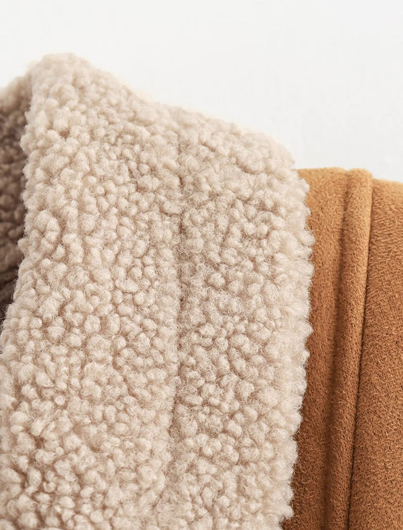 Oversized Faux Shearling Lined Coat