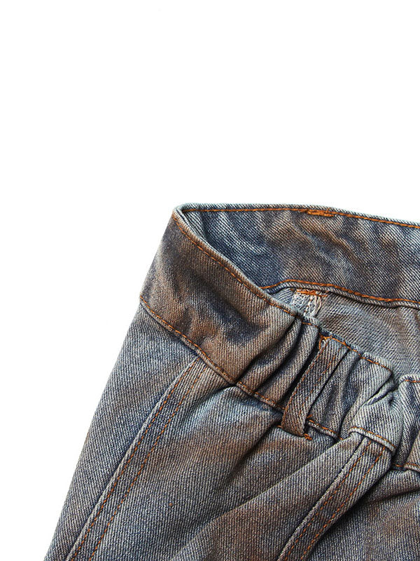 Strapless Distressed Utility Jumpsuit