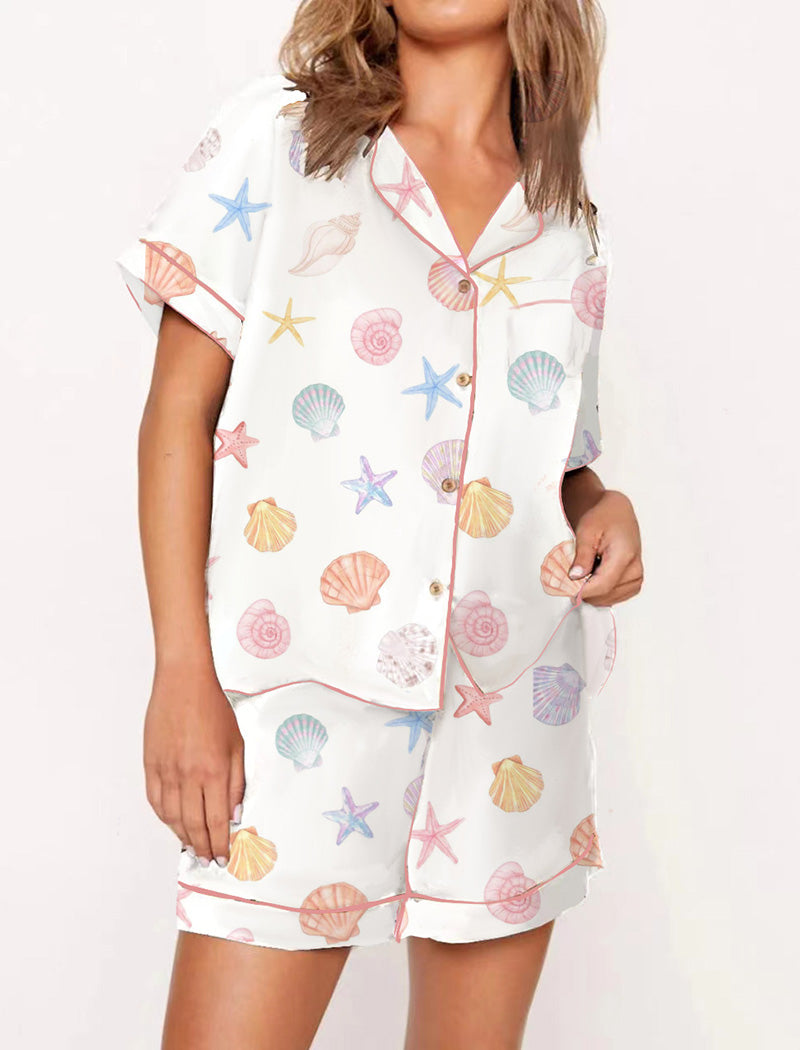 Ice Cream Bow Print Pajama Set