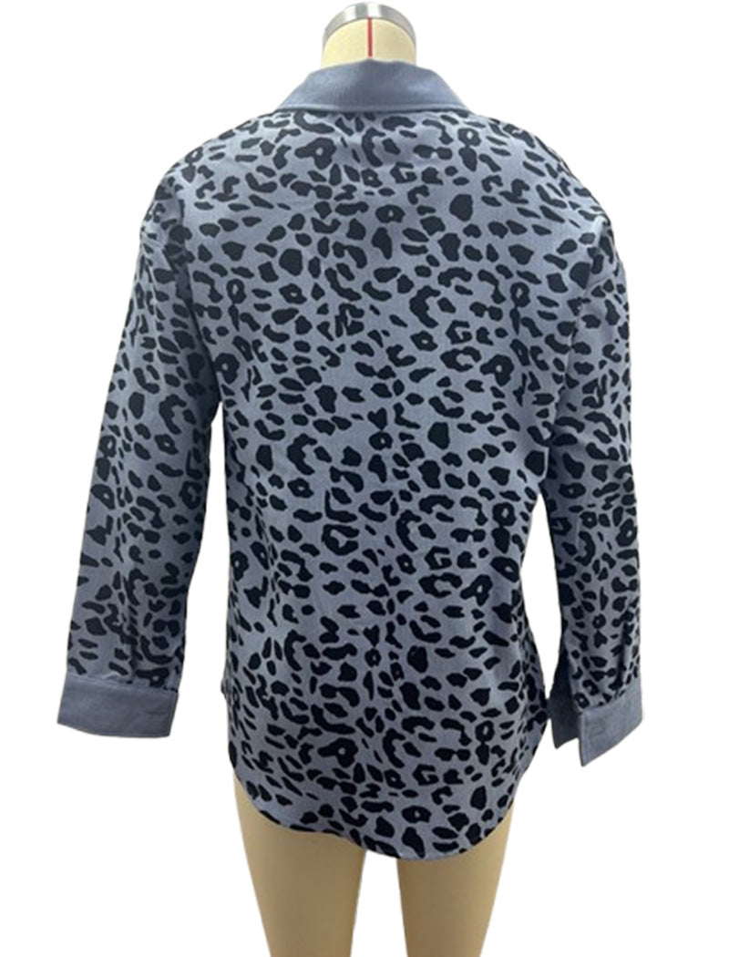 Button-Up Leopard Print Jacket