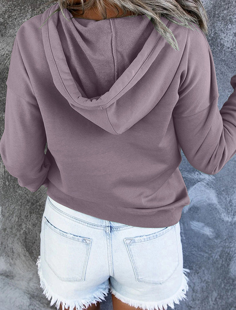 Solid Drawstring Hoodie