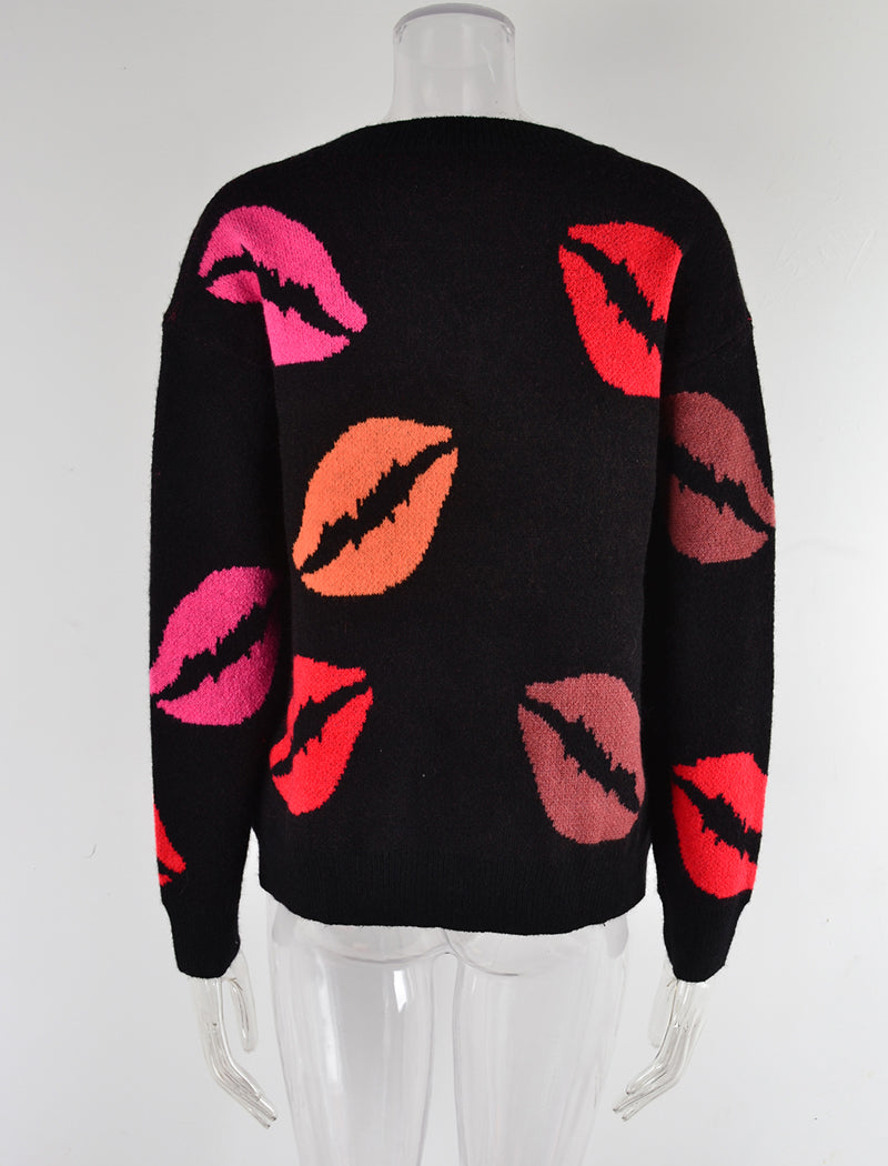 V-Neck Knit Pullover Sweater