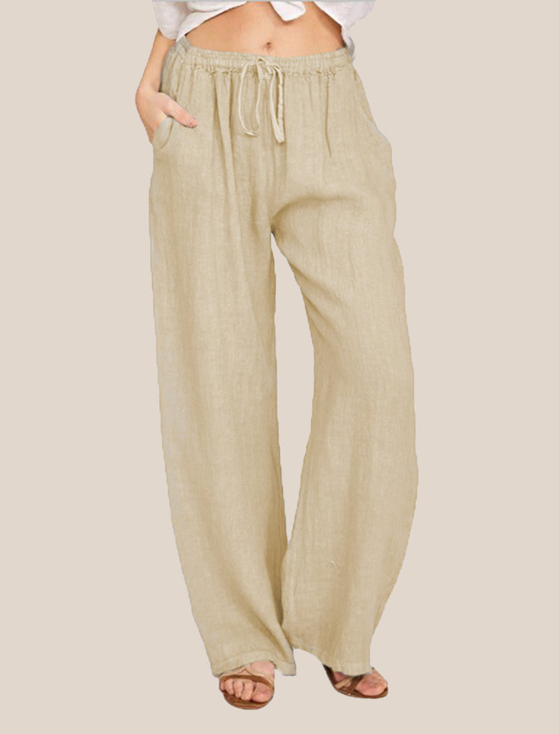 Drawstring Wide-Leg Pants