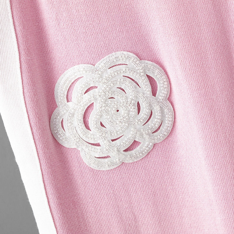 Floral Patch Two-Piece Sweater Set