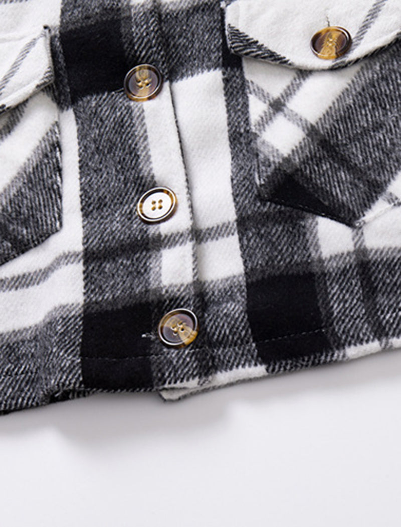 Plaid Lantern Sleeve Coat