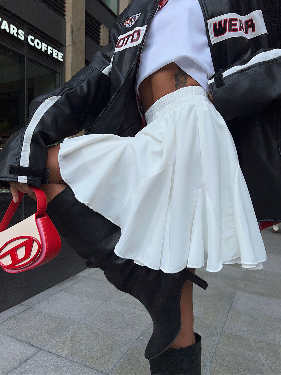 Flowy Pleated Mini Skirt