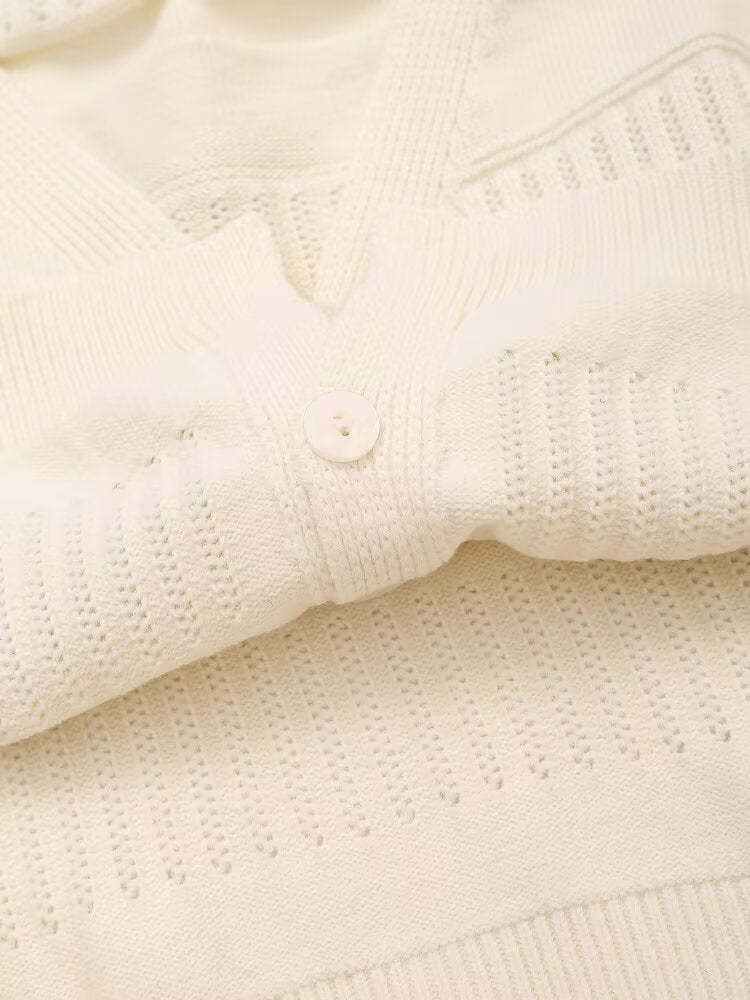 Floral Cropped Knit Cardigan