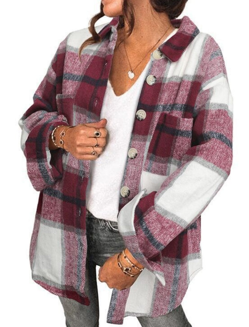 Plaid Button-Down Jacket