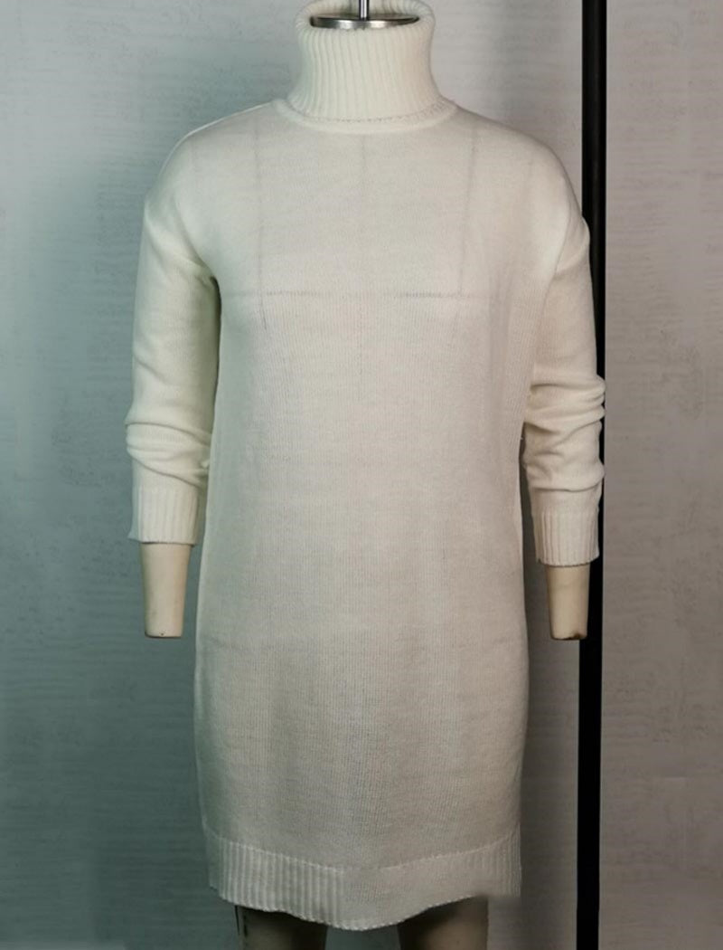 High-Neck Knit Sweater