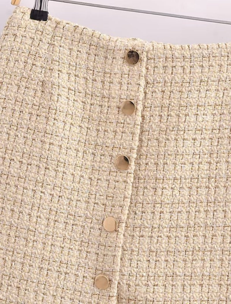 Tweed Cropped Jacket and Skirt Set