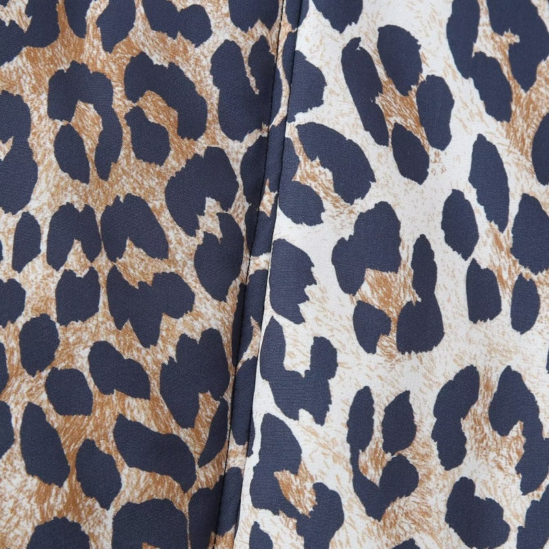 Leopard Print Zip-Up Puffer Jacket