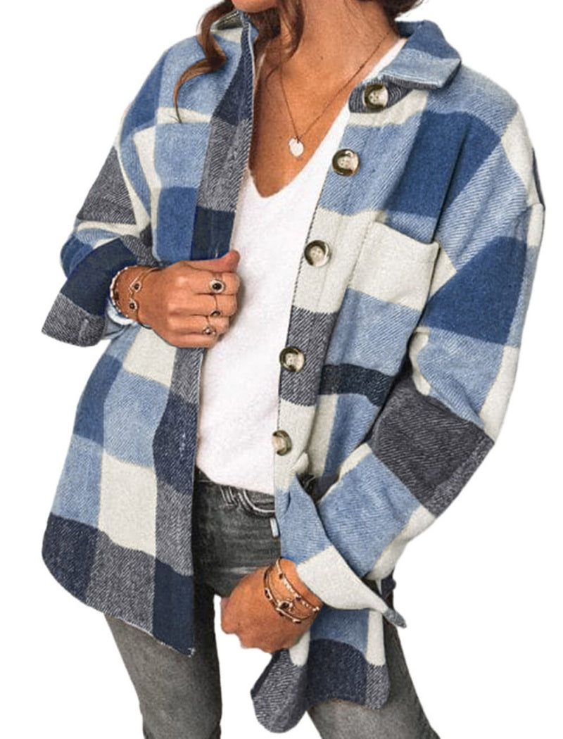 Plaid Button-Down Jacket