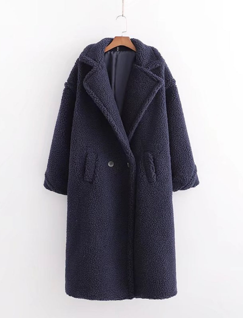 Teddy Coat with Notched Lapels