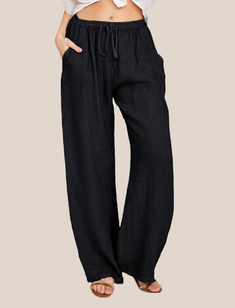 Drawstring Wide-Leg Pants
