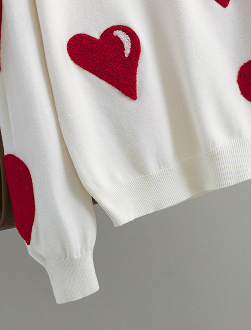 Oversized Heart Knit Pullover