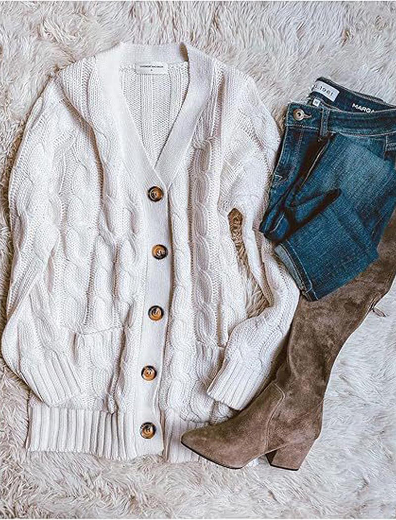 Button-Up Knit Cardigan