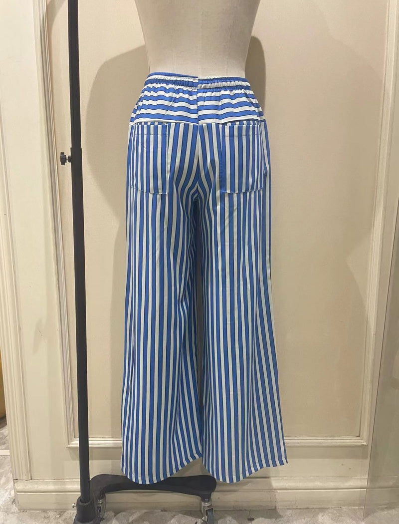 High-Waisted Striped Lounge Pants