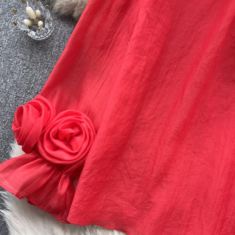 Floral Puff Sleeve Chiffon Blouse