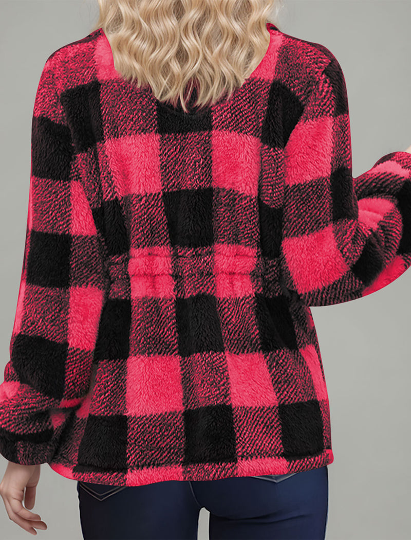 Plaid Pattern Zipper Jacket