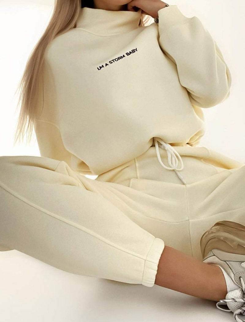 High-Neck Relaxed Jogger Set