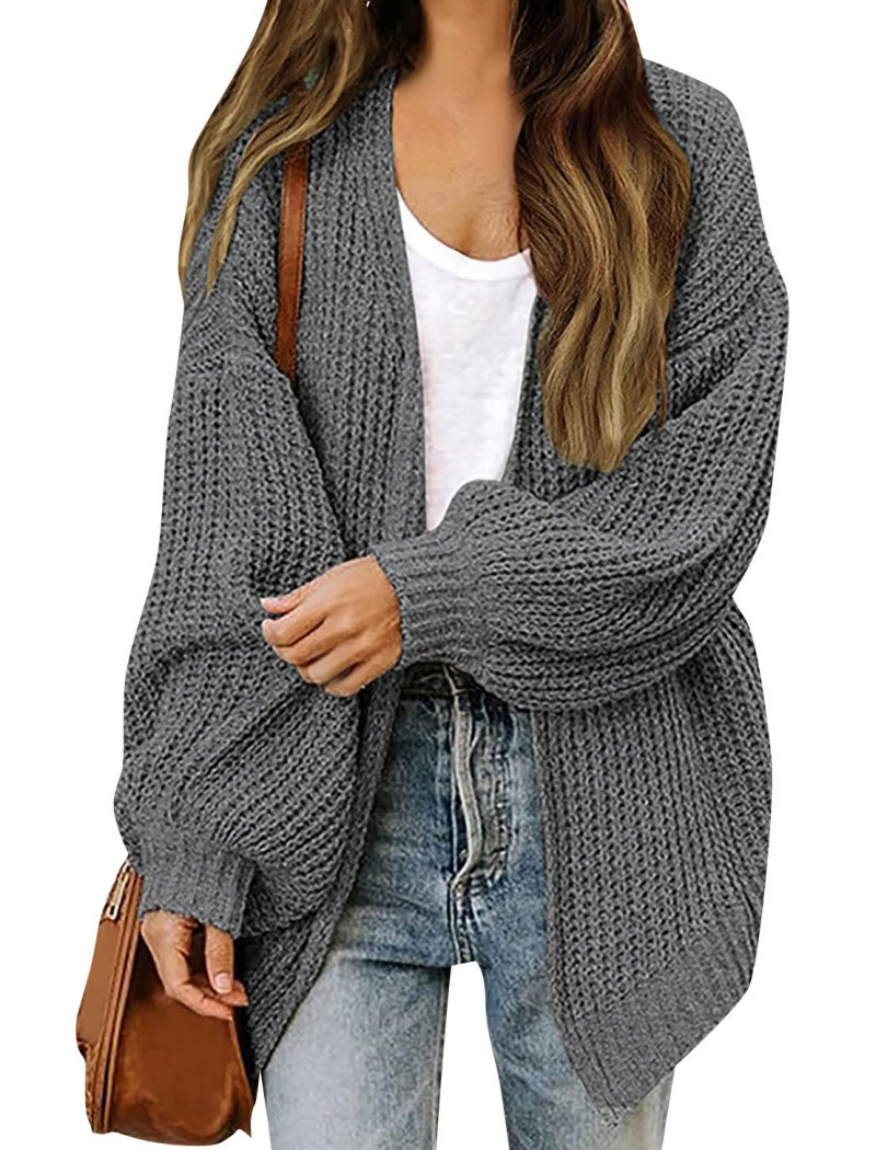Lantern Sleeve Knit Cardigan