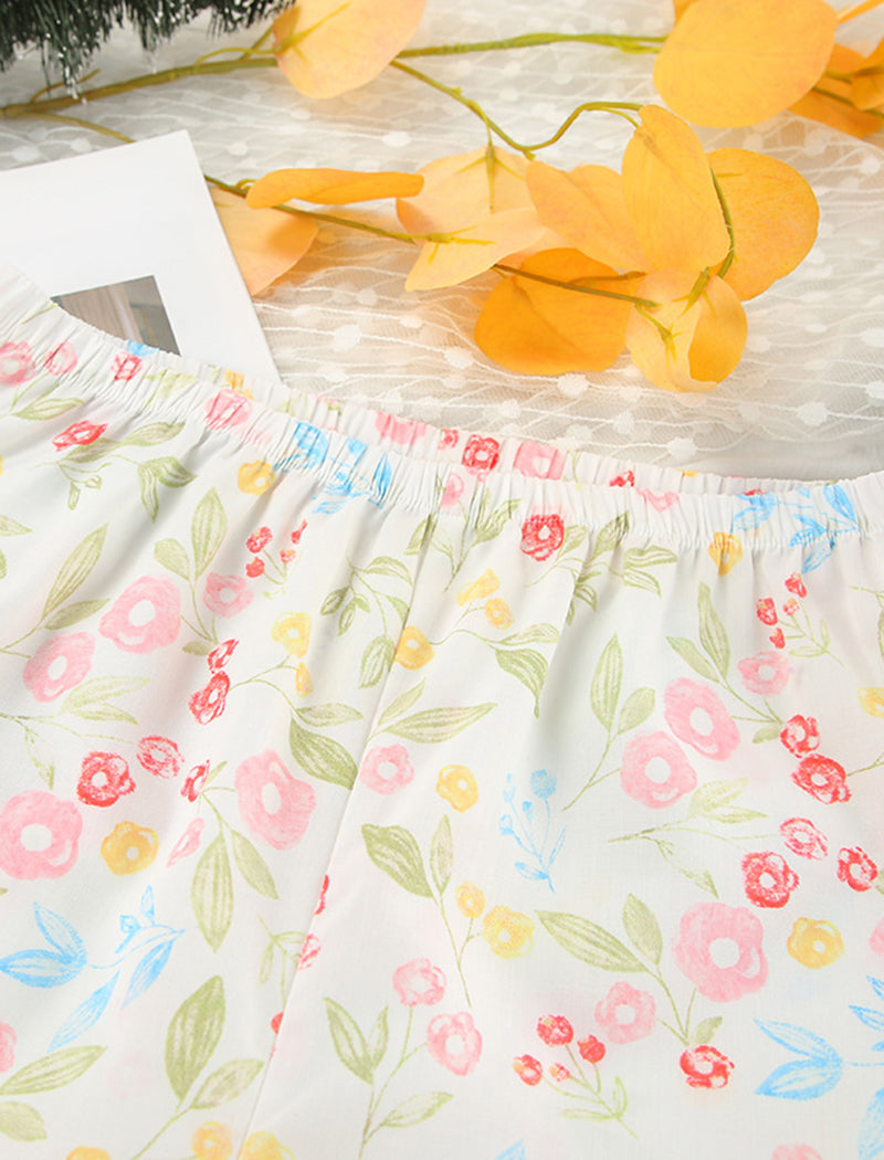 Floral Print Long Pajama Set