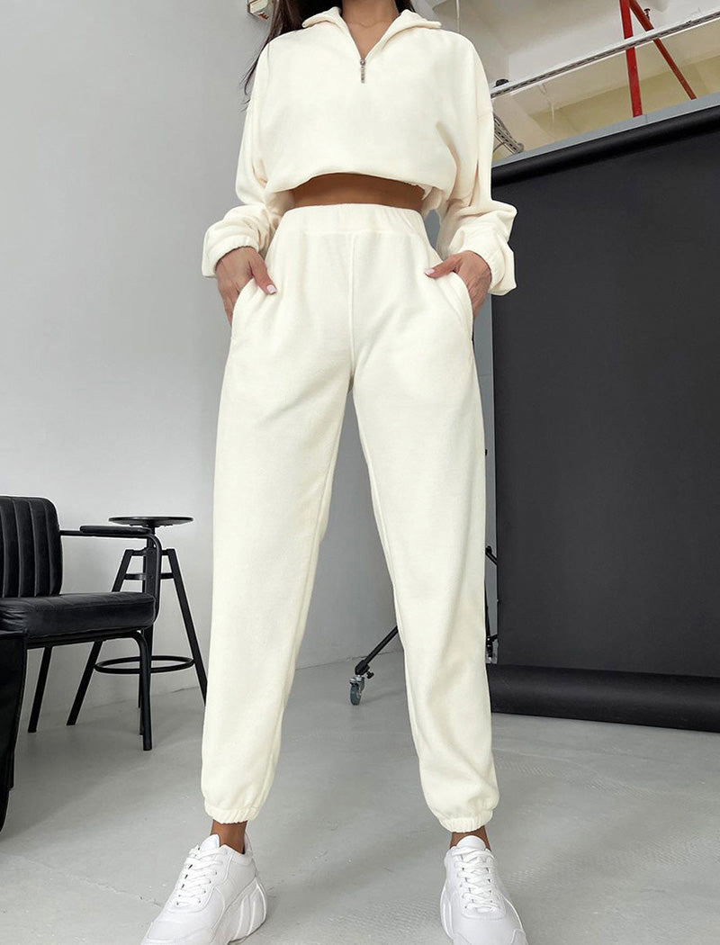 Fleece Zip-Up Lounge Set