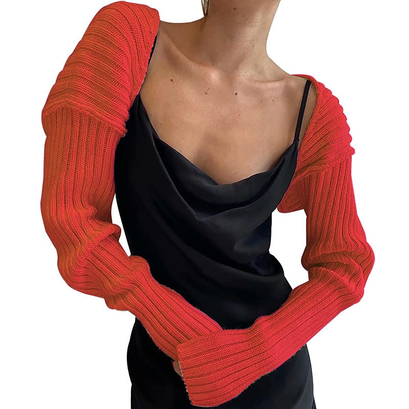 Ribbed Knit Arm Warmer Bolero