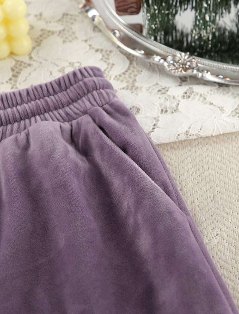 Velvety Lounge Set with Oversized Top