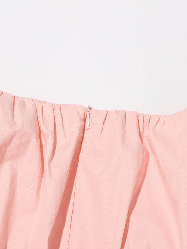 Puff Sleeve Tiered Midi Dress