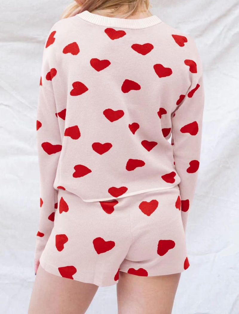 Heart Print Lounge Set