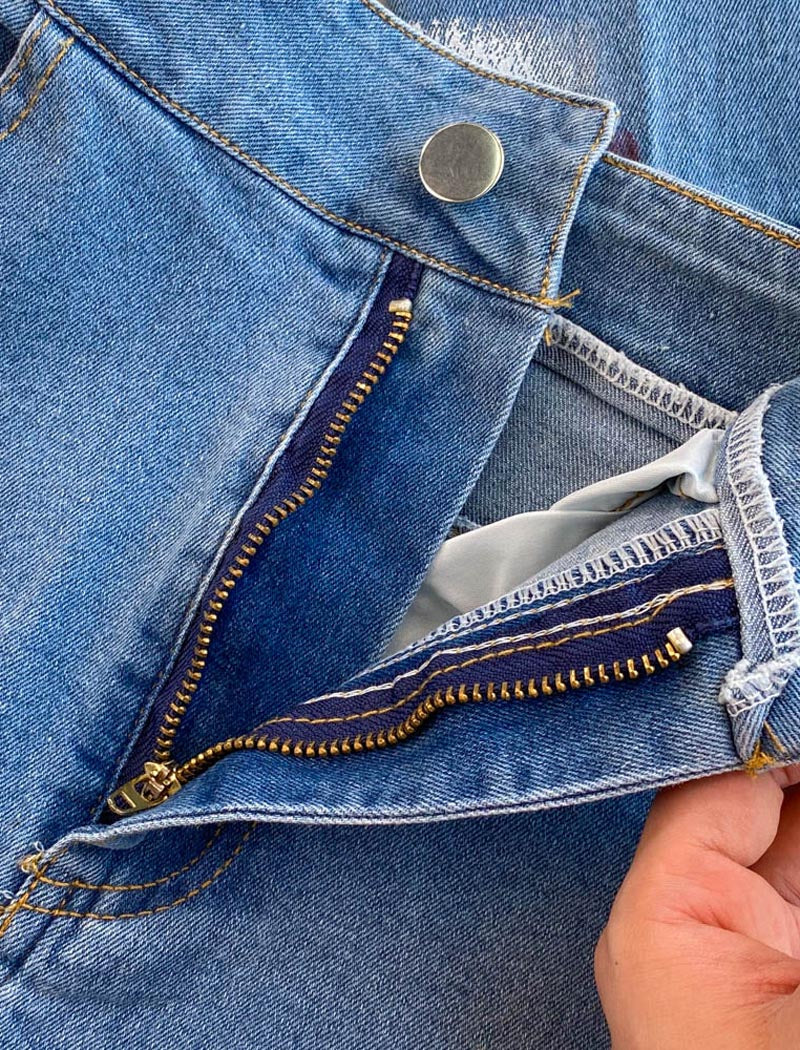 Painted Denim Jacket and Skirt Set