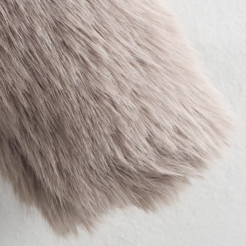 Loose Faux Fur Collar Coat