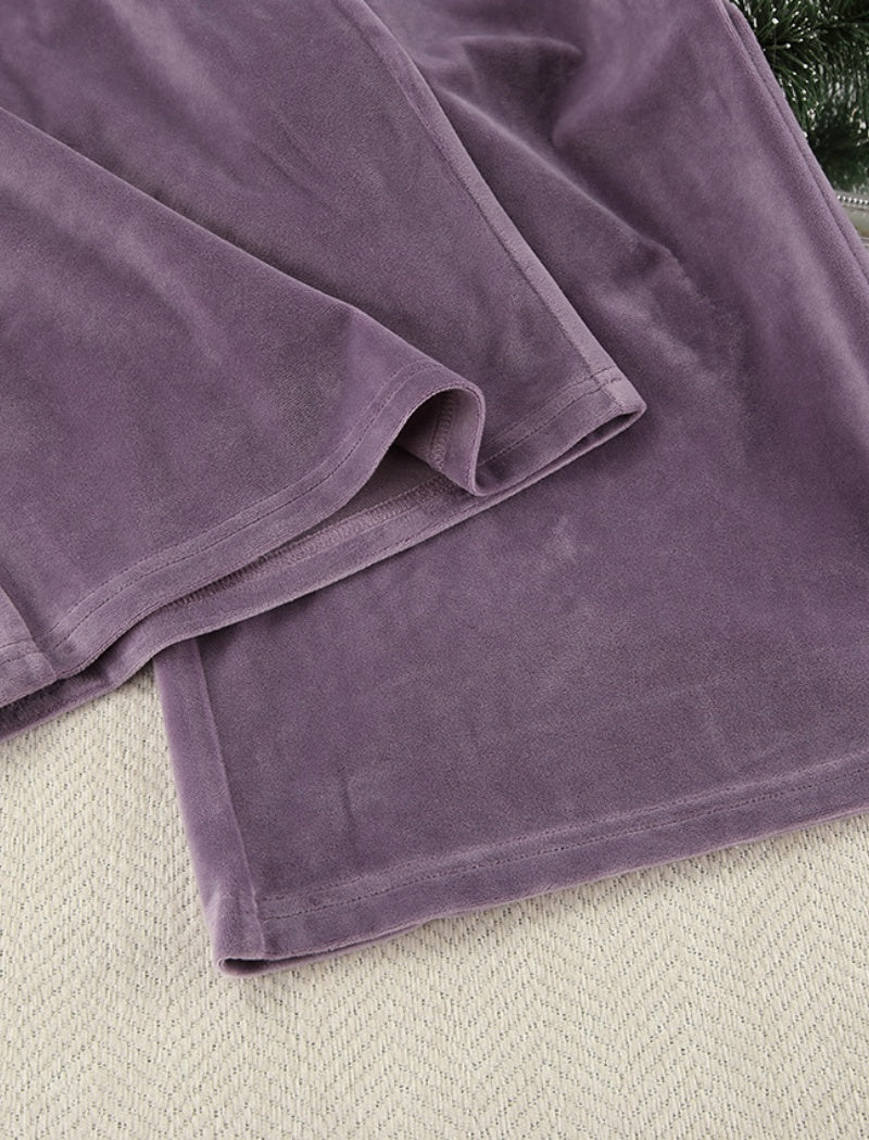 Velvety Lounge Set with Oversized Top