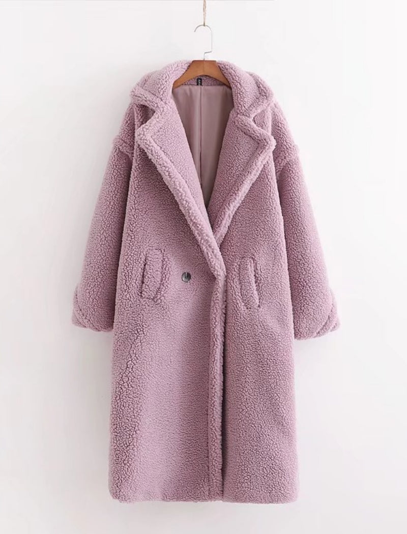 Teddy Coat with Notched Lapels