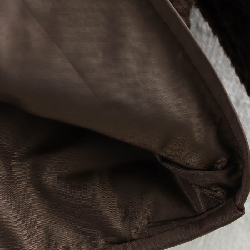 Crewneck Lamb Fleece Sleeve Jacket