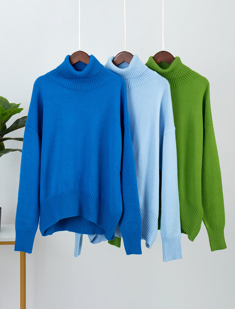 Oversized Turtleneck Sweater with Relaxed Fit