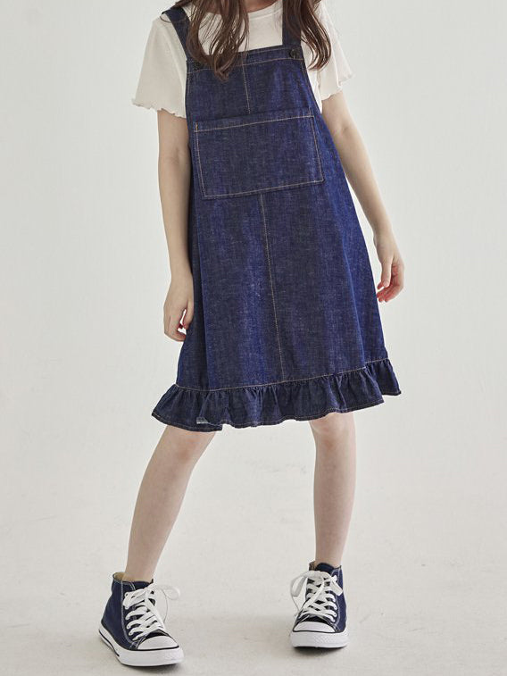 Ruffle Denim Mini Dress