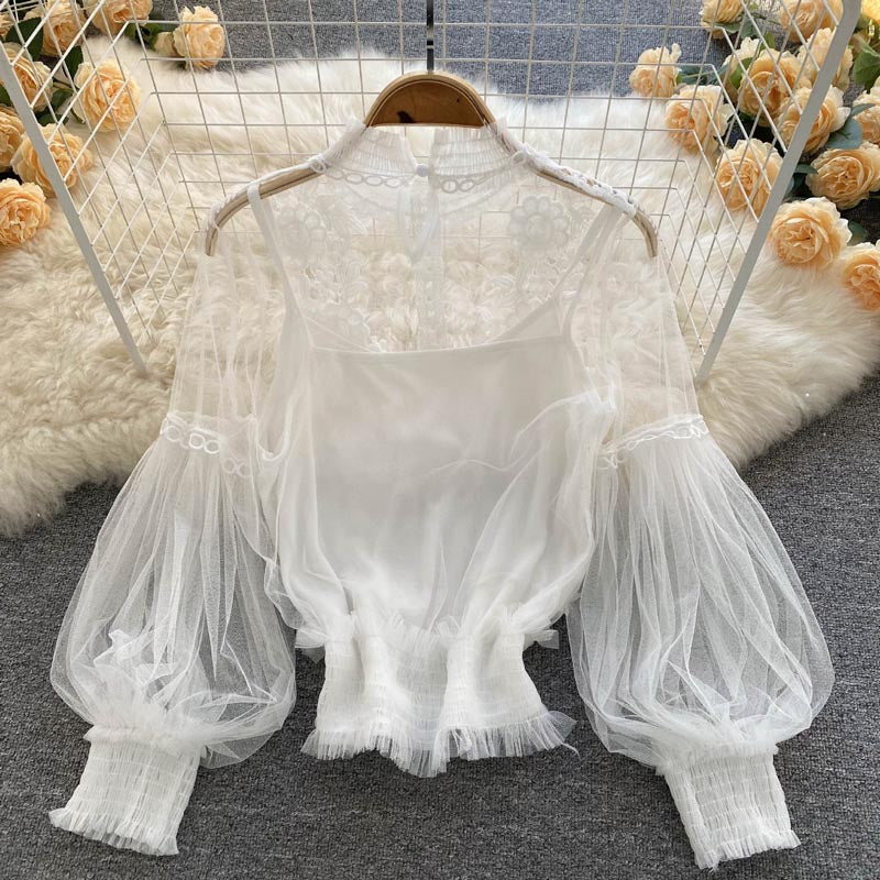Floral Mesh Blouse
